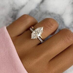 "Dylan" 2ct 925 Marquis Travel Ring Set